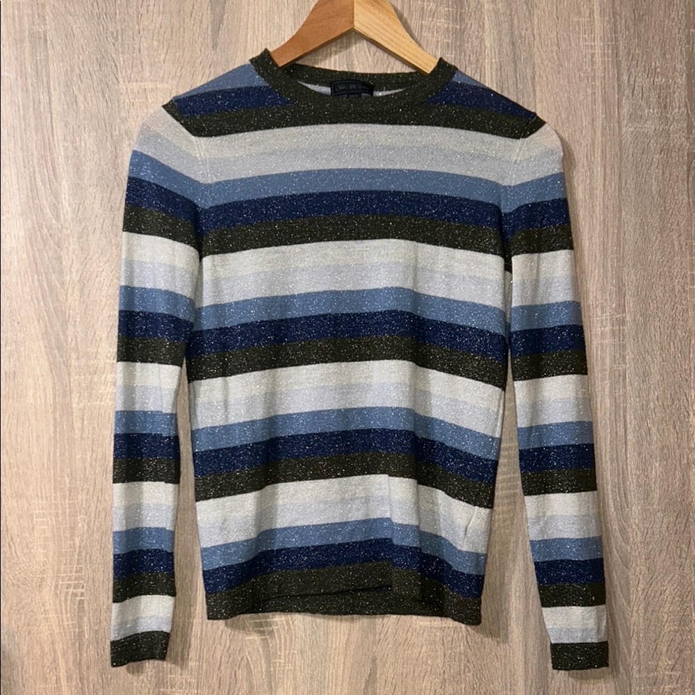 Saks Fifth Avenue Striped Women’s Long Sleeve Wool Blend Shirt Size XS